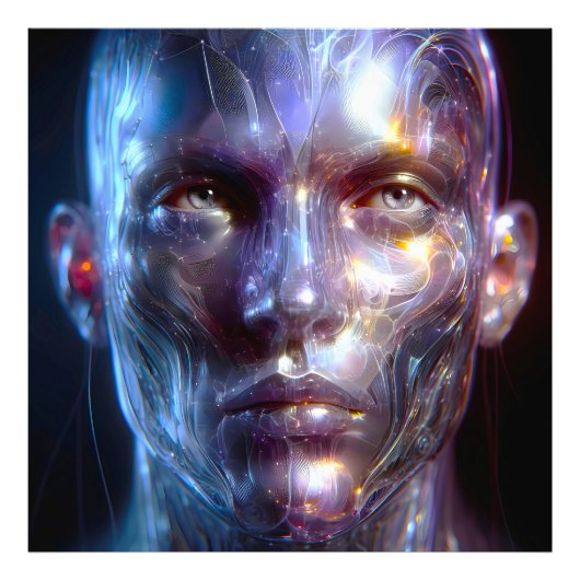 Holografisch Transparenter Menschlicher Kopf フォトプリント (正面)