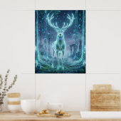 Hologram Stag Electric Forest ポスター (キッチン)