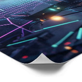 Hologram Wolf Glitch Wasteland ポスター (角)