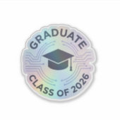 Holograph Futuristic Class Graduate Vinyl Sticker シール (正面)