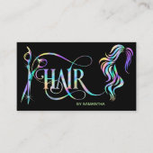 Holograph Hair stylist typography hair extension 名刺 (正面)