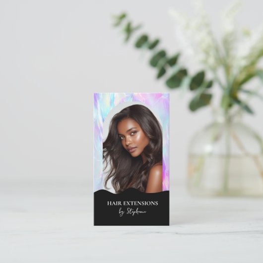 Holograph Luxury Hair Stylist Extensions Wig Photo 名刺 (スタンド正面)