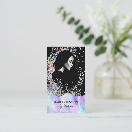 Holograph Luxury Hair Stylist Extensions Wig Photo 名刺 (スタンド正面)