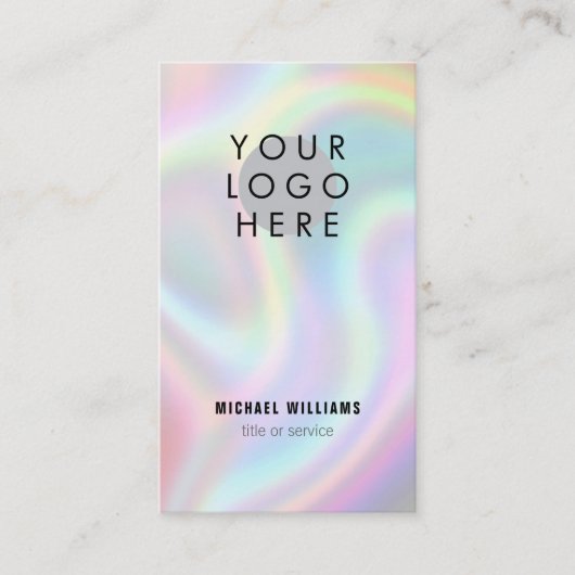 Holographicカッコいいミニマルモダン Your Logo 名刺 (正面)