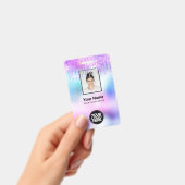 Holographicグリッタードリップス社員写真ロゴ名 バッジ (Handheld)