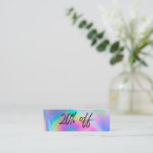 Holographicフェイクストライプ割引カード スキニー名刺 (スタンド正面)