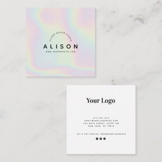 Holographicモダン名刺 スクエア名刺 (正面/裏面)