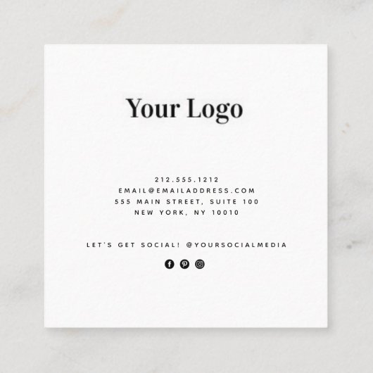 Holographicモダン名刺 スクエア名刺 (裏面)