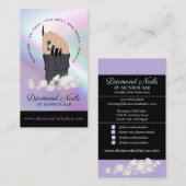 Holographic爪、 ネイル技術ネイルサロントレンディーハンドロゴ  名刺 (正面/裏面)