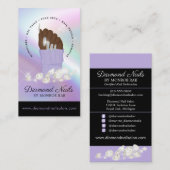 Holographic爪、 ネイル技術ネイルサロントレンディーハンドロゴ 名刺 (正面/裏面)