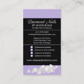 Holographic爪、 ネイル技術ネイルサロントレンディーハンドロゴ 名刺 (裏面)