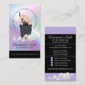 Holographic爪、 ネイル技術ネイルサロントレンディーハンドロゴ 名刺 (正面/裏面)