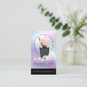 Holographic爪、 ネイル技術ネイルサロントレンディーハンドロゴ 名刺 (スタンド正面)