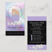 Holographic爪、 ネイル技術ネイルサロントレンディーハンドロゴ  名刺 (正面/裏面)