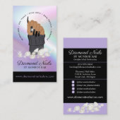 Holographic爪、 ネイル技術ネイルサロントレンディーハンドロゴ 名刺 (正面/裏面)