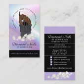 Holographic爪、 ネイル技術ネイルサロントレンディーハンドロゴ 名刺 (正面/裏面)