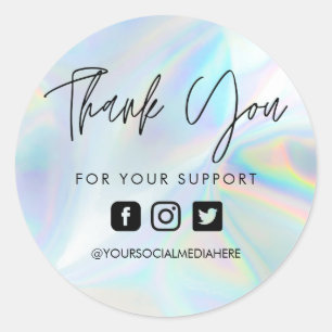 Holographic フェイク Thank You Business ラウンドシール