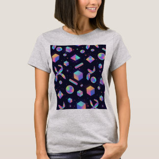 Holographic 3D Geometric Space Aesthetic Tee Tシャツ