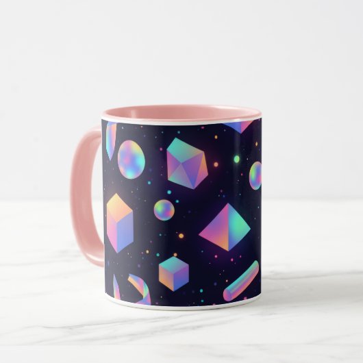 Holographic 3D Geometric Space Coffee Mug マグカップ (正面左)