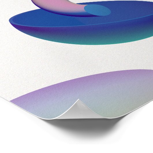 Holographic 80s Modern Futuristic Art ポスター (角)