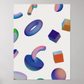 Holographic 80s Modern Futuristic Art ポスター (正面)