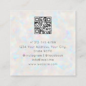 Holographic Arch Celestial Crescent Moon QR Code スクエア名刺 (裏面)