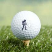 Holographic Astronaut Space Golfer Custom GolfBall ゴルフボール (インサイチュ 木)
