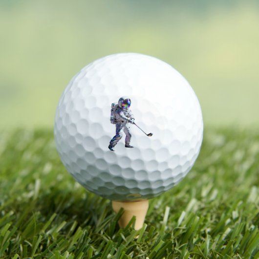 Holographic Astronaut Space Golfer Custom GolfBall ゴルフボール (インサイチュ 木)