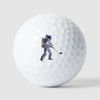 Holographic Astronaut Space Golfer Custom GolfBall ゴルフボール