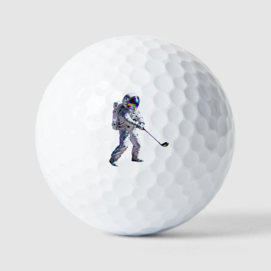 Holographic Astronaut Space Golfer Custom GolfBall ゴルフボール (正面)