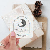 Holographic Boho Arch Celestial Crescent Moon スクエアシール