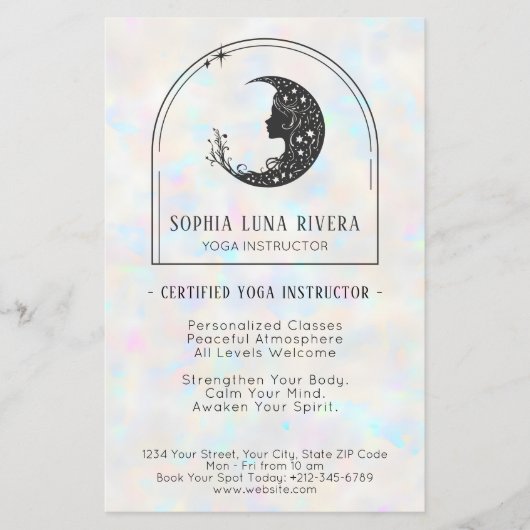 Holographic Boho Arch Celestial Crescent Moon チラシ (正面)