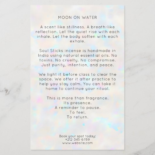 Holographic Boho Arch Celestial Crescent Moon チラシ (裏面)