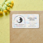 Holographic Boho Arch Celestial Crescent Moon ラベル