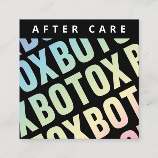 Holographic Botox Lip Filler命令アフターケア スクエア名刺 (正面)
