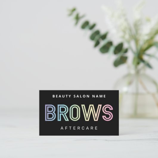 Holographic Brows AfterCare PMU Brow命令 名刺 (スタンド正面)