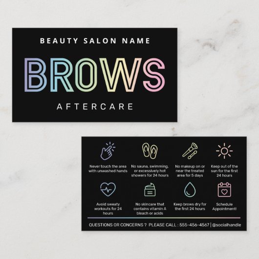 Holographic Brows AfterCare PMU Brow命令 名刺 (正面/裏面)