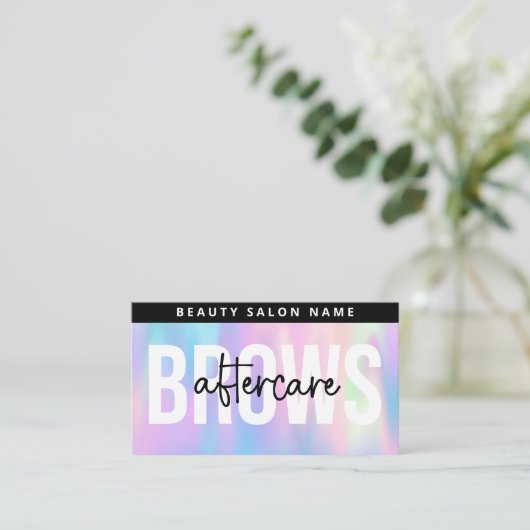 Holographic Brows AfterCare PMU Brow命令 名刺 (スタンド正面)