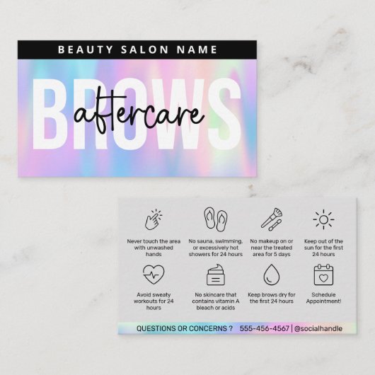 Holographic Brows AfterCare PMU Brow命令 名刺 (正面/裏面)