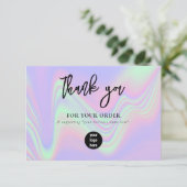 Holographic Business Thank You Logo Social Media サンキューカード (スタンド正面)