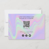 Holographic Business Thank You Logo Social Media サンキューカード (裏面)