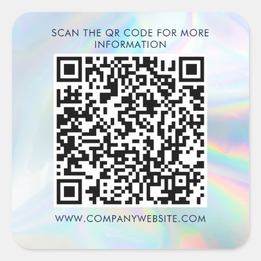 Holographic Custom Business QR Code Marketing スクエアシール (正面)