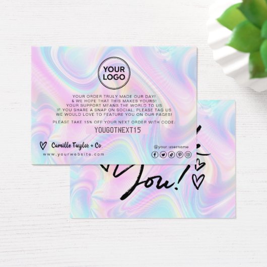 Holographic Customer Thank – ロゴの追加 (デスク)