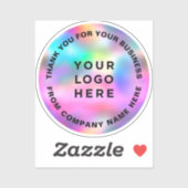 Holographic Cute Thank You Business Logo Vinyl シール (シート)