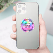 Holographic Cute Thank You Business Logo Vinyl シール (スマートフォン)
