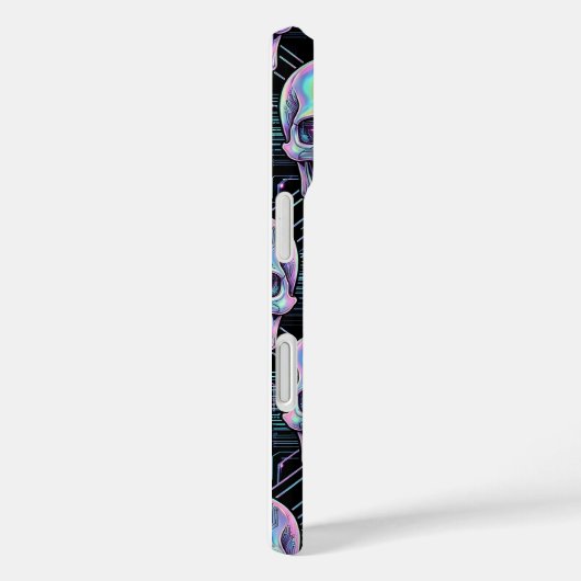 Holographic Cyber Skull Circuit Pattern Phone Case Case-Mate iPhoneケース (裏面 / 右)