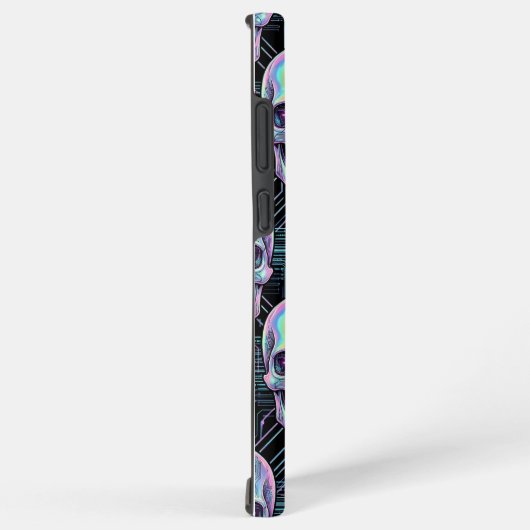 Holographic Cyber Skull Circuit Pattern Phone Case Samsung Galaxyケース (右側面)