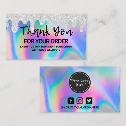 Holographic Dripエレガントインスタグラム  名刺 (正面/裏面)