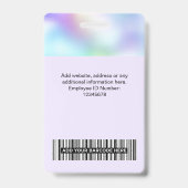 Holographic Employee Photo、バーコード、ロゴ、名前 バッジ (裏面)