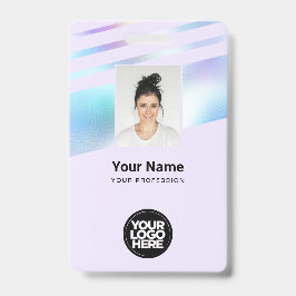 Holographic Employee Photo、バーコード、ロゴ、名前 バッジ